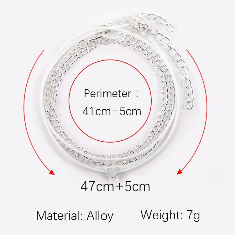 White Smoke Heart Anklets