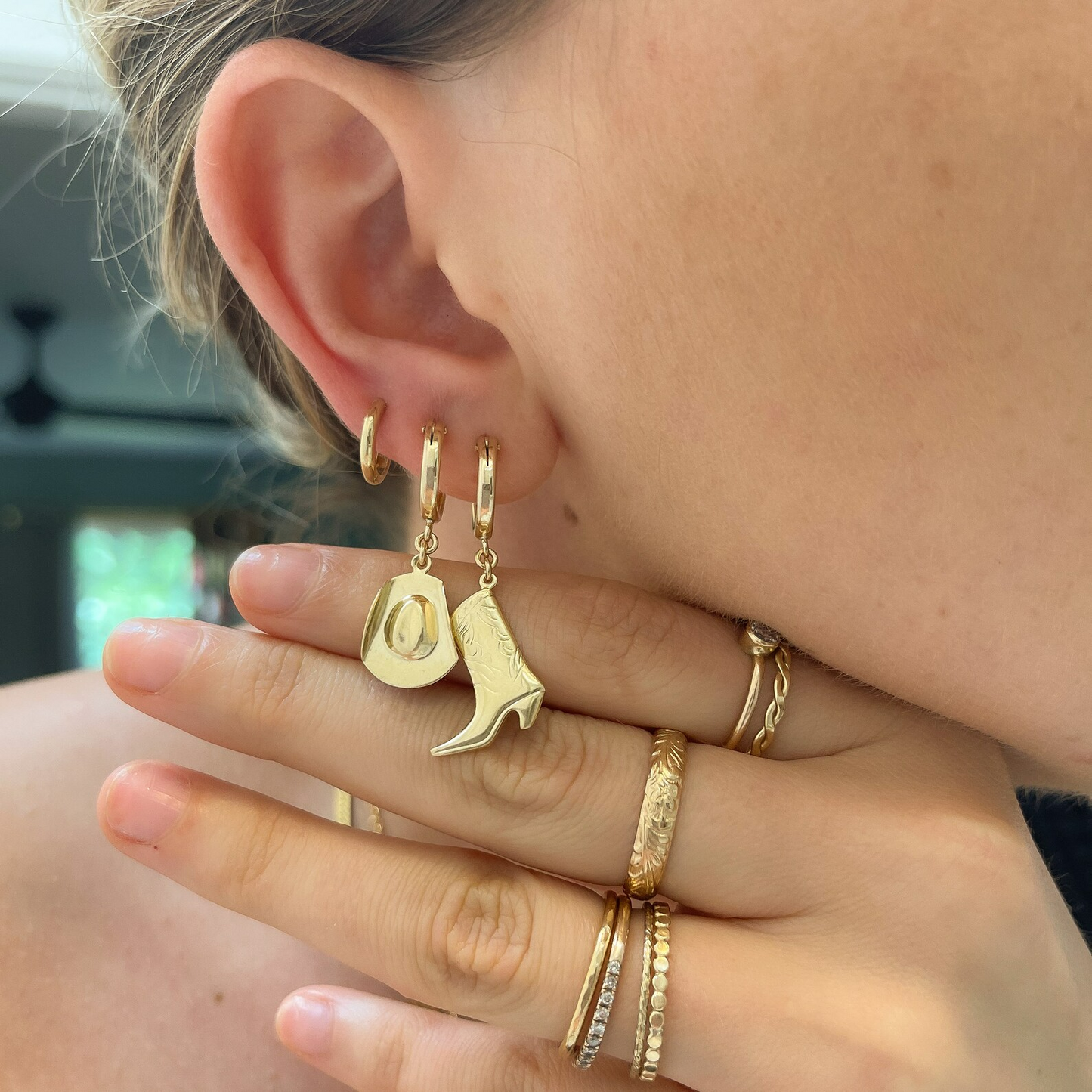 Rosy Brown Jessie® Western Opal Hoop Set & Necklace