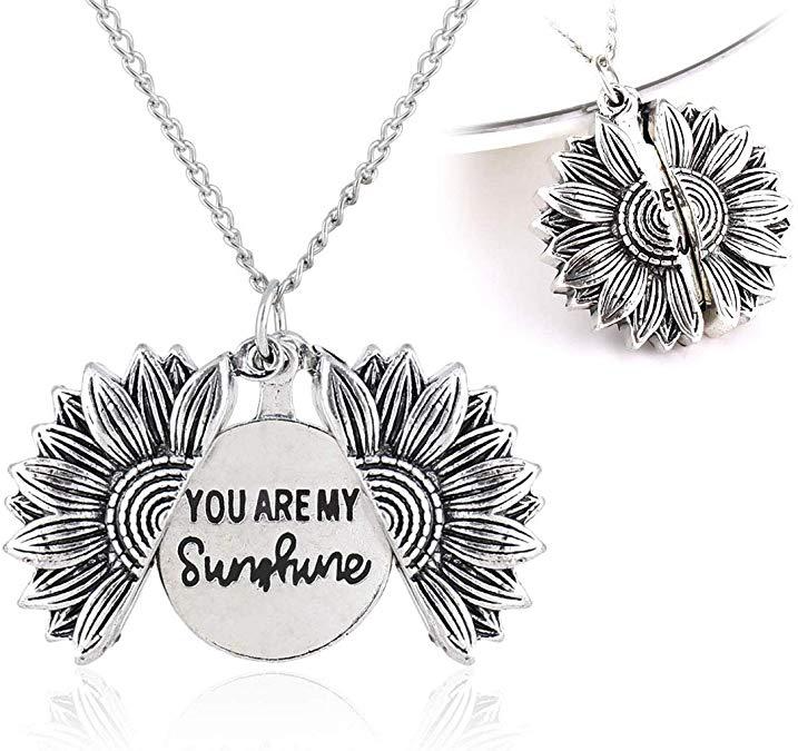 Engraved Personalised Ashes Necklace - Silver Mom Sunflower Pendant | –  IfShe UK
