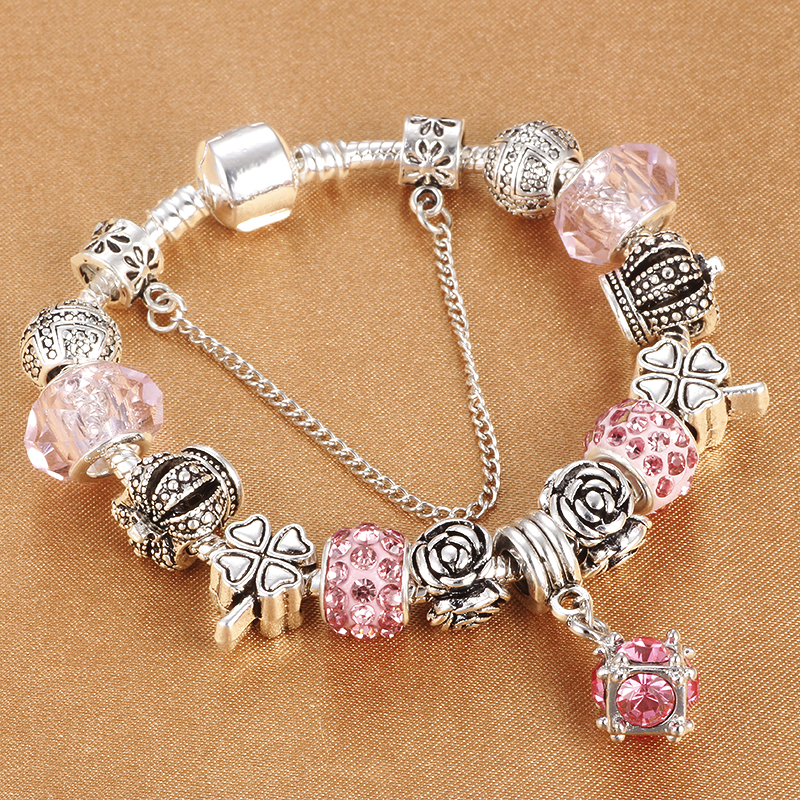 Riley Watson Jewellery Charm Bracelet (charms included) Pink 18 by Riley Watson | Riley Watson Jewellery