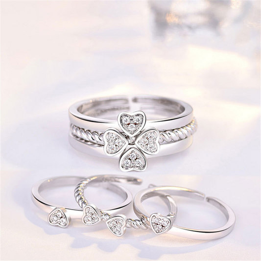 Riley Watson Jewellery Clover Ring Set (adjustable size) Silver top page by Riley Watson | Riley Watson Jewellery