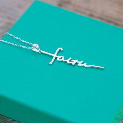 Light Sea Green Faith Cross Necklace.